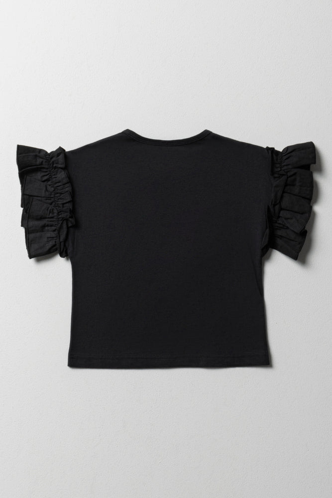 Mermaid Sequin 3D Knit Top Black (4)