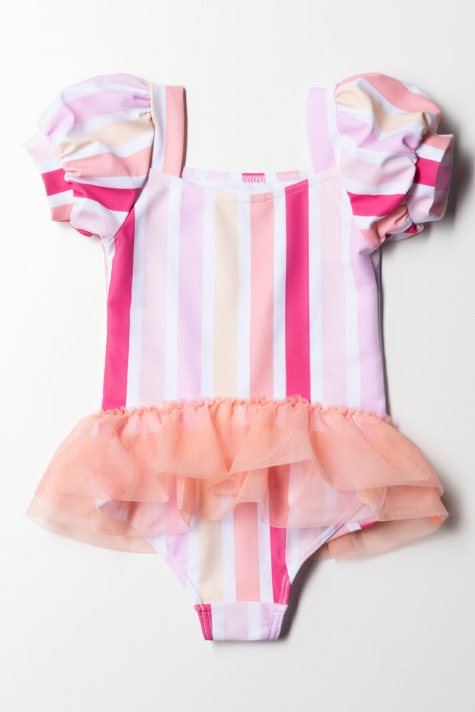 Stripe Peppa Pig Puff Sleeve Tutu Swimsuit Multi (3)