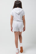 Mickey Mouse Sleeveless Striped  Hoody White (2)