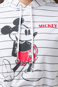 Mickey Mouse Sleeveless Striped  Hoody White (3)
