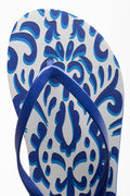 Damask Print Flip Flop Blue (4)