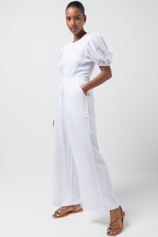 Anglaise Sleeve Top White (1)