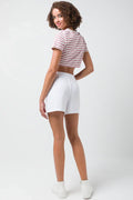 Stripe Cropped Top Mid Pink (2)
