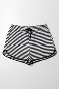 Crochet Like Pull On Shorts  Black & White