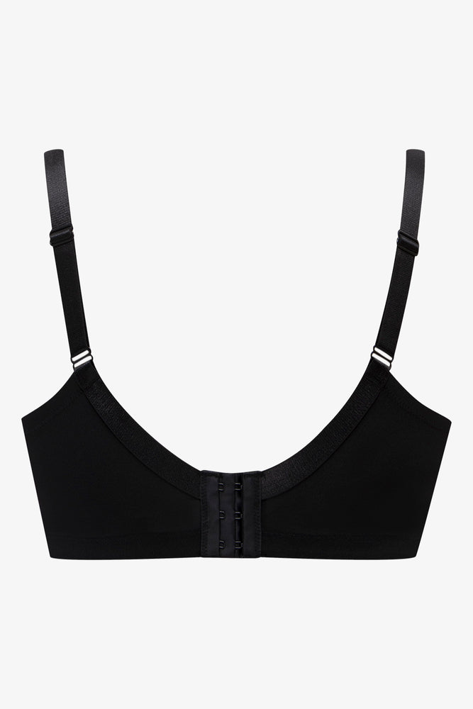 2 Pack Small Lace Trim Padded Wire free Bra Black & Natural (3)
