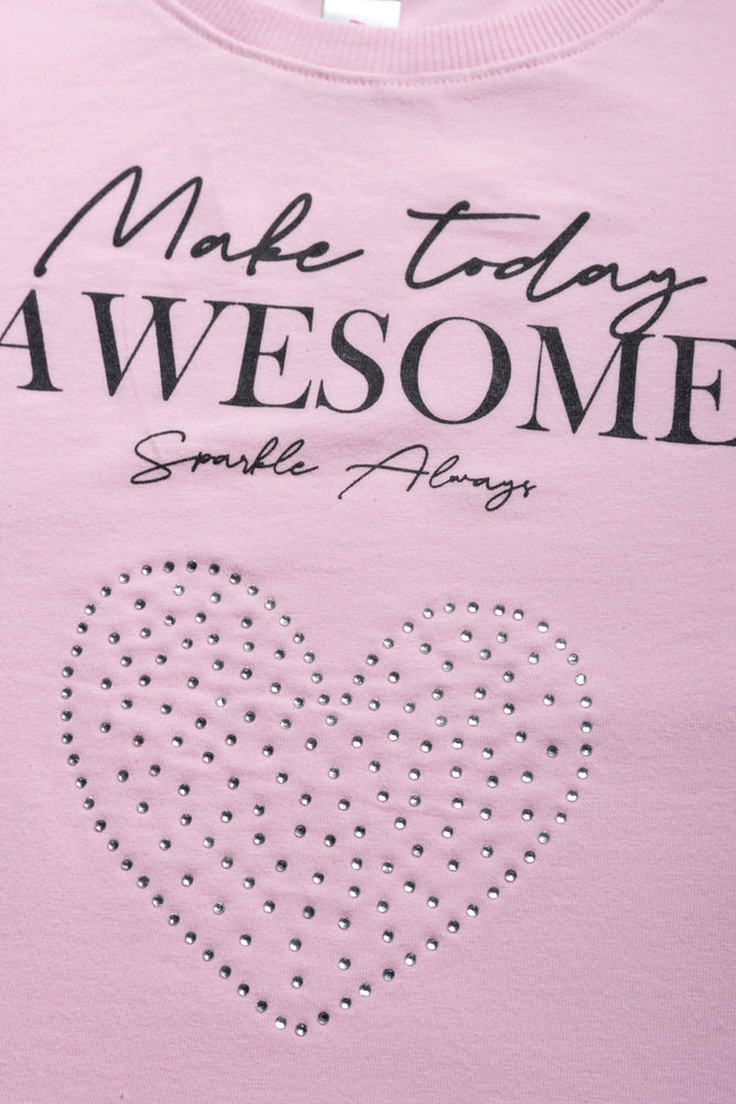 Baby T-Shirt With Pearl Heart Pink (1)