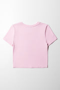 Baby T-Shirt With Pearl Heart Pink (2)
