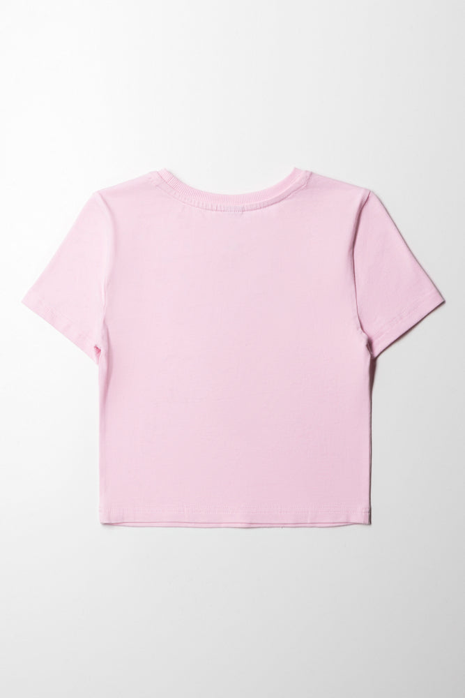 Baby T-Shirt With Pearl Heart Pink (2)