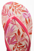 Leaf Print Flip Flop Pink (4)