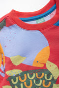2 Pack Turtle Printed T-Shirts Orange & Red (1)