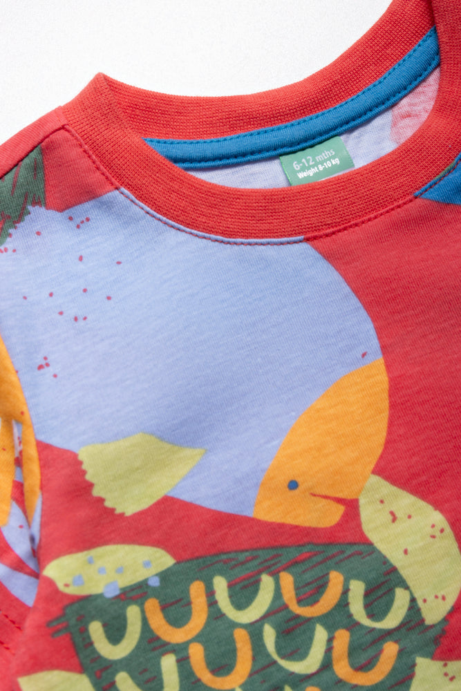 2 Pack Turtle Printed T-Shirts Orange & Red (1)