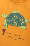 2 Pack Turtle Printed T-Shirts Orange & Red (2)