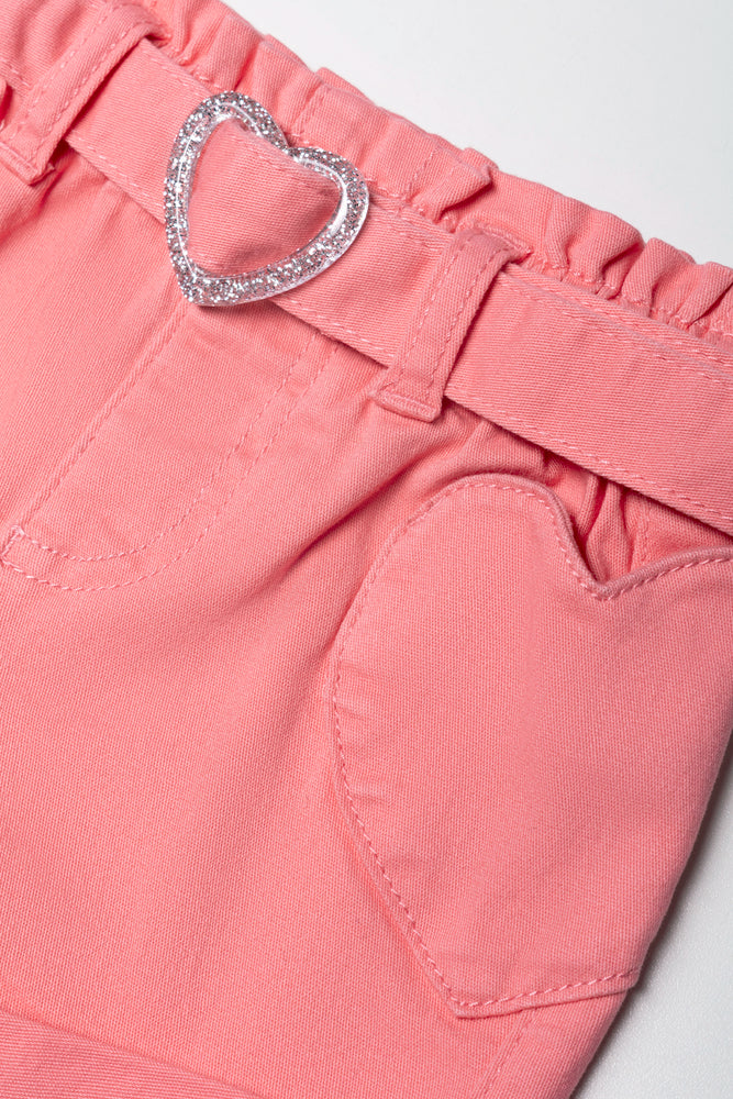 Twill Short With Heart Pockets Pink (1)