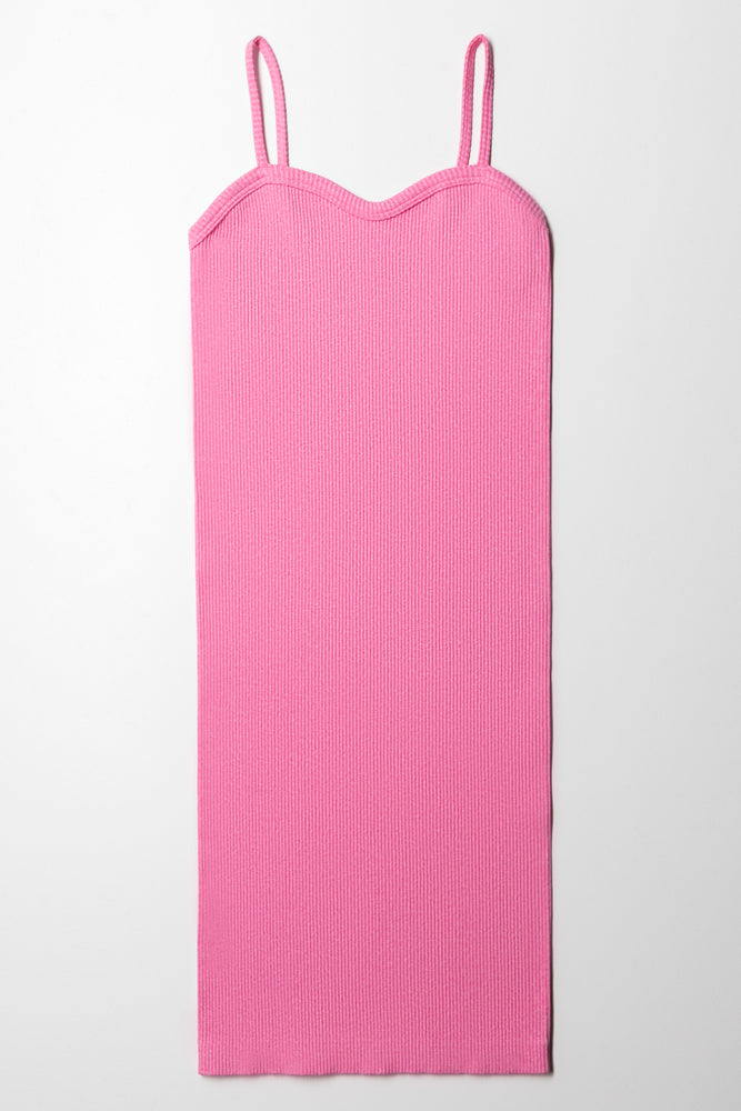 Seamless Strappy Dress Pink