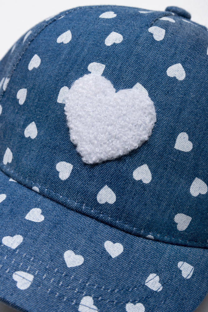 Heart Denim Cap Blue (1)