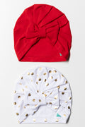 2 Pack Turbans Red And White