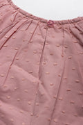 Puff Sleeve Textured Woven Skirts Sets Dusty Pink (2)