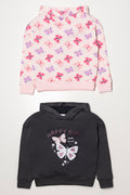 2 Pack Butterfly Hoodies Dark Grey And Pink