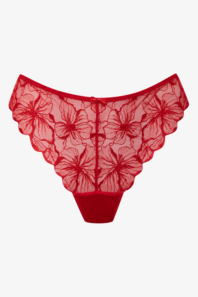 3 Pack Lace Thongs Red And Black