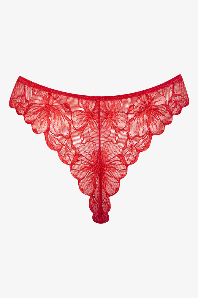 3 Pack Lace Thongs Red And Black