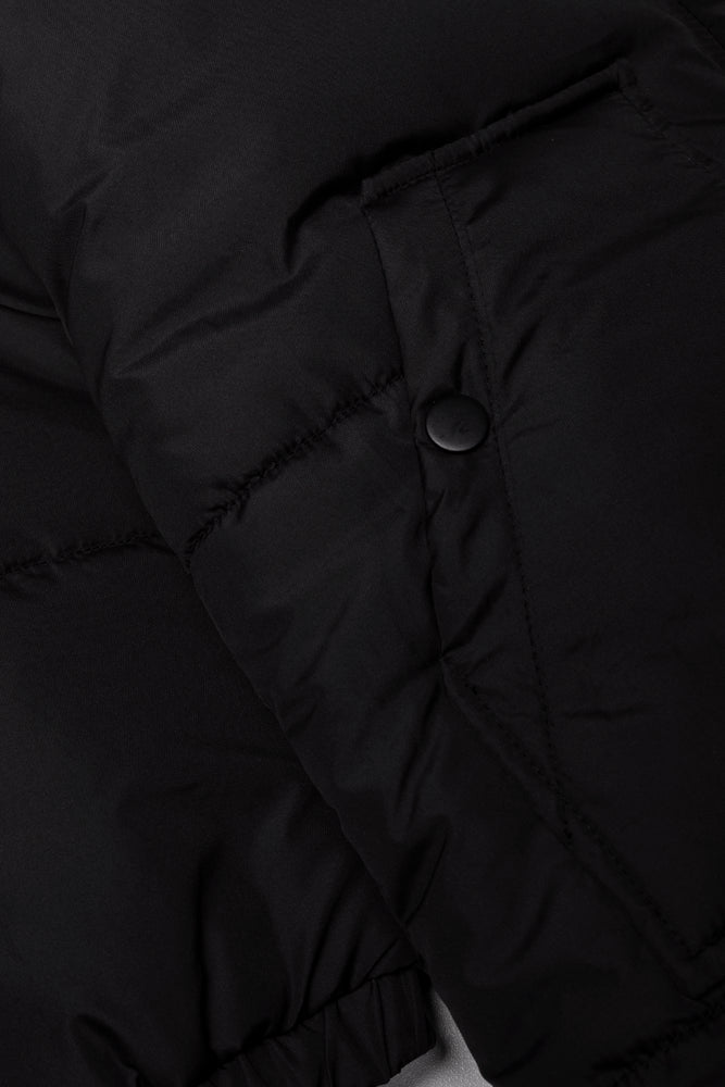 Hooded Long Puffer Jacket Black (1)