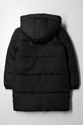 Hooded Long Puffer Jacket Black (3)