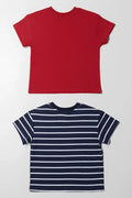 2 Pack Short Sleeve T-Shirts Navy And Red (2)