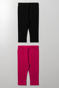 2 Pack Leggings Pink And Black