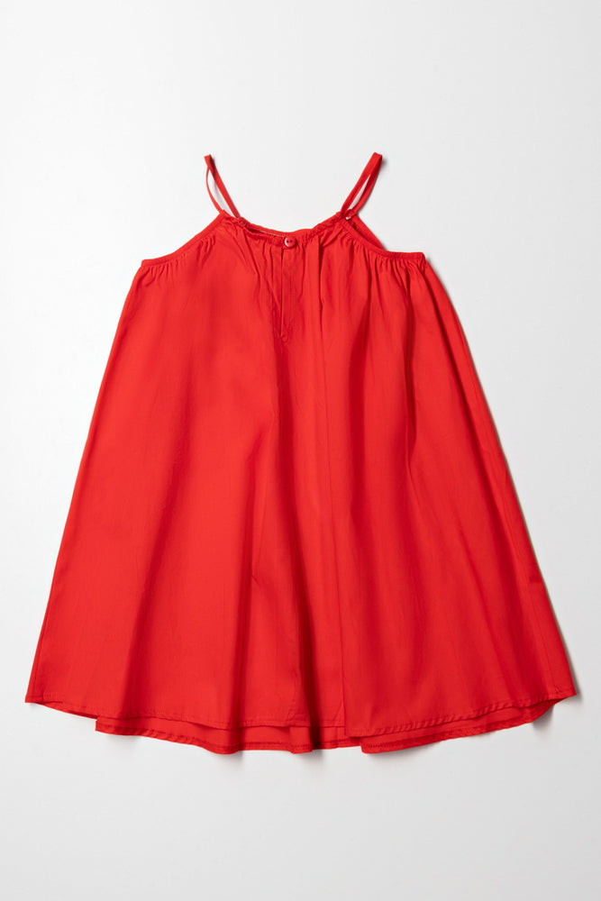 Halterneck Tent Dress Red (2)