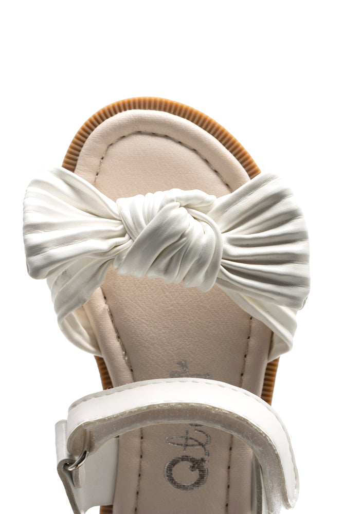 Pleated Bow Sandal White (4)