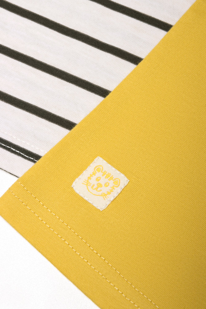 2 Pack Stripe T-Shirts Yellow (1)