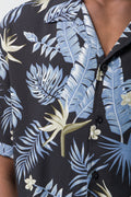 Leaf Short Sleeve Shirt Blue And Black (3)