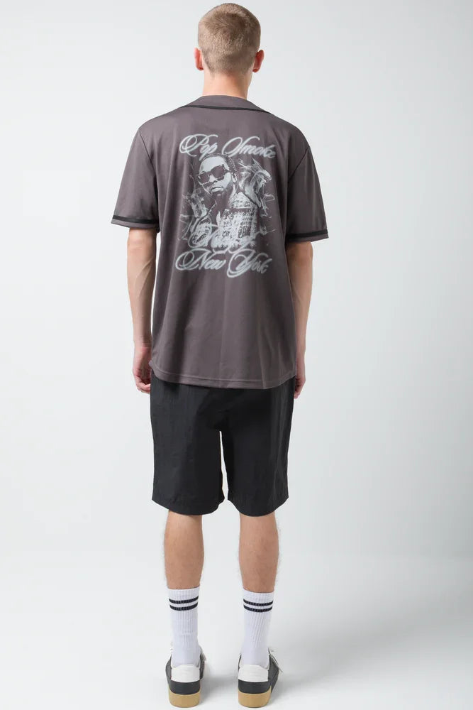 Pop Smoke Baseball Shirt Dark Grey (2)