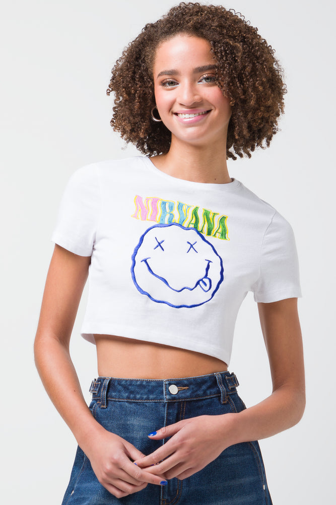 Nirvana Crop T-Shirt White