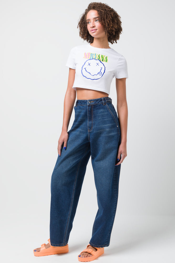 Nirvana Crop T-Shirt White