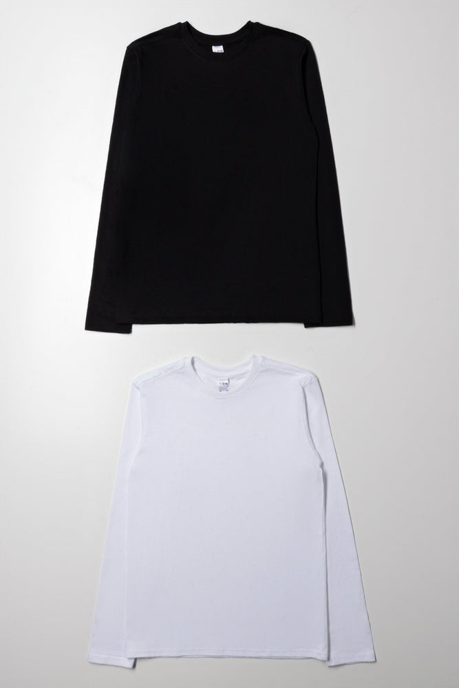 2 Pack Long Sleeve T-Shirts White And Black
