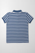 Stripe Short Sleeve Golfer Blue (2)