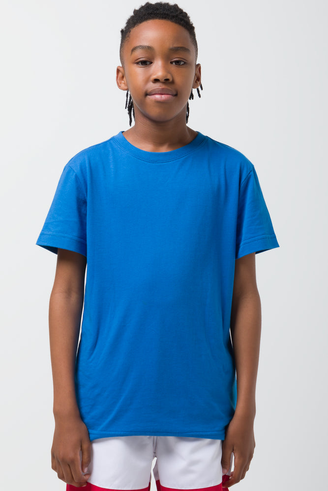 Crew Neck Short Sleeve T-Shirt Blue