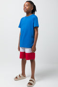 Crew Neck Short Sleeve T-Shirt Blue (1)