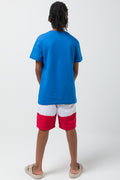 Crew Neck Short Sleeve T-Shirt Blue (2)