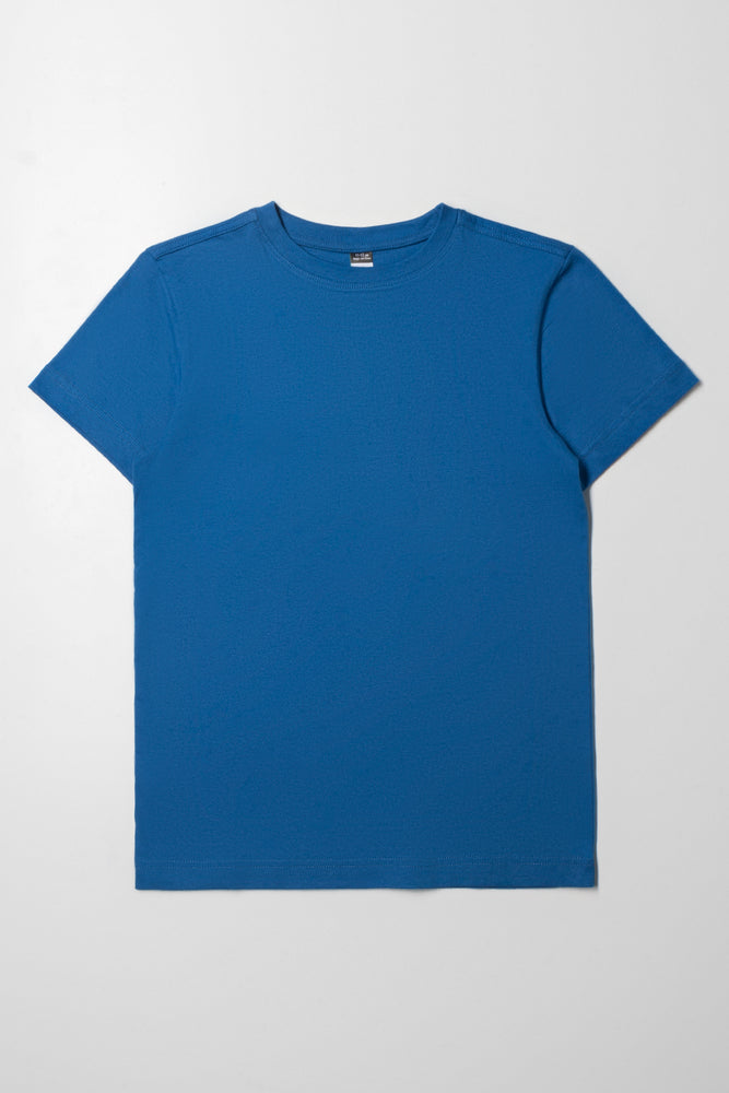 Crew Neck Short Sleeve T-Shirt Blue