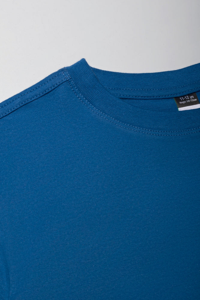 Crew Neck Short Sleeve T-Shirt Blue