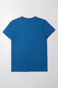 Crew Neck Short Sleeve T-Shirt Blue (2)