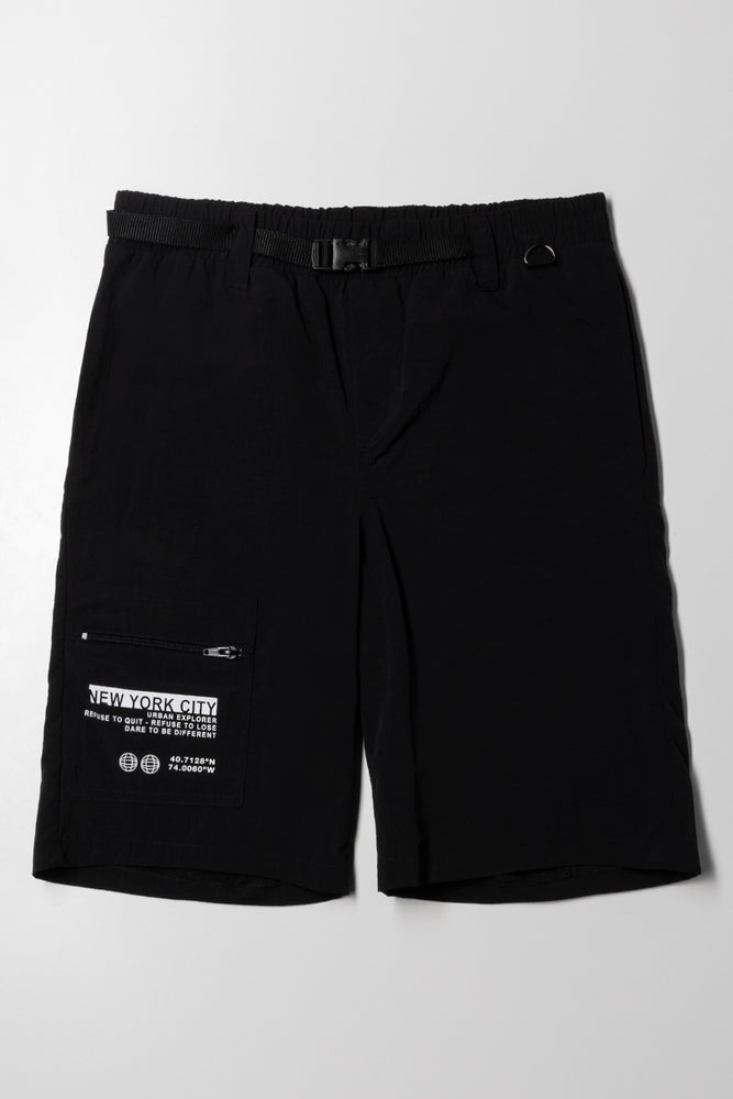 Cargo Belted Short Black