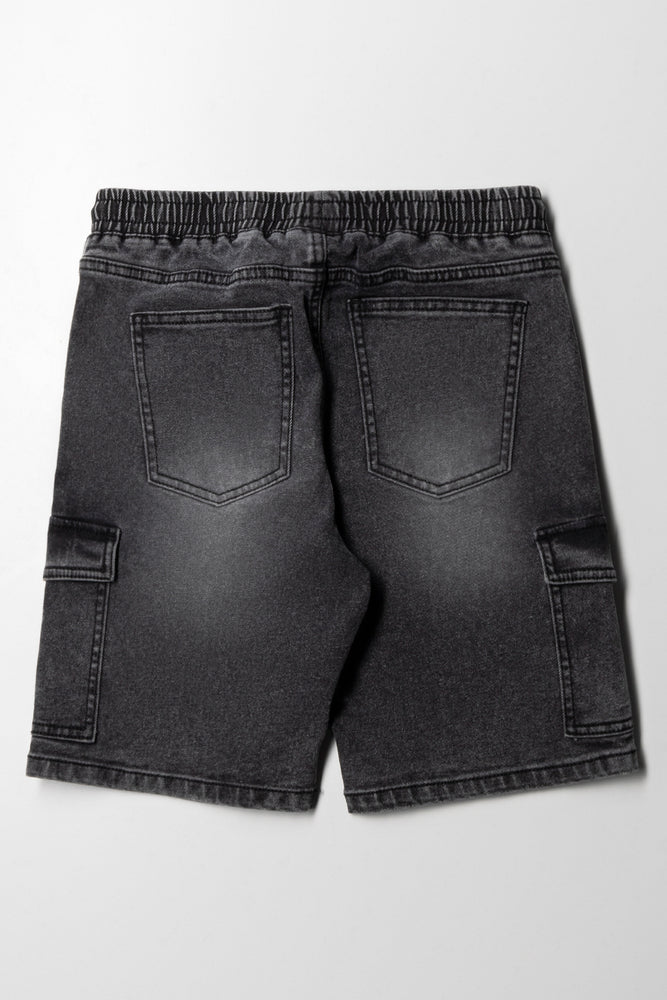 Cargo Denim Short Black (3)