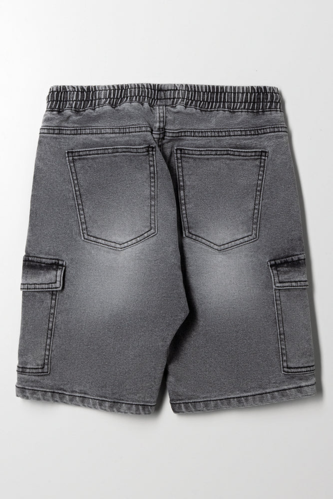 Cargo Denim Short Dark Grey (2)