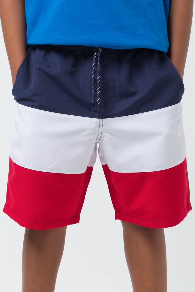 Colourblock Swim Short Navy And Red