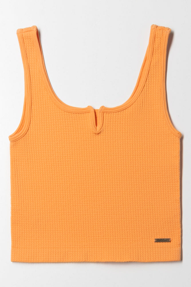 Seamless Textured Knotch Vest Orange