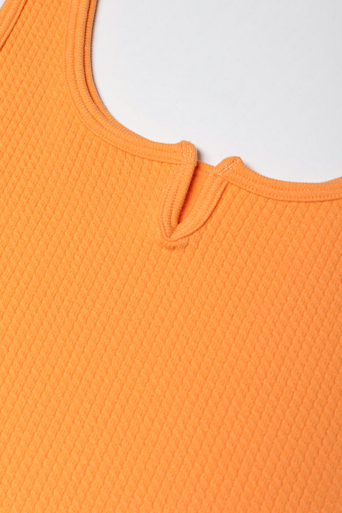 Seamless Textured Knotch Vest Orange