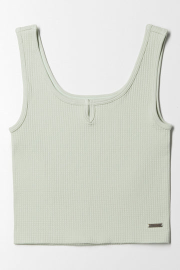 Seamless Textured Knotch Vest Green